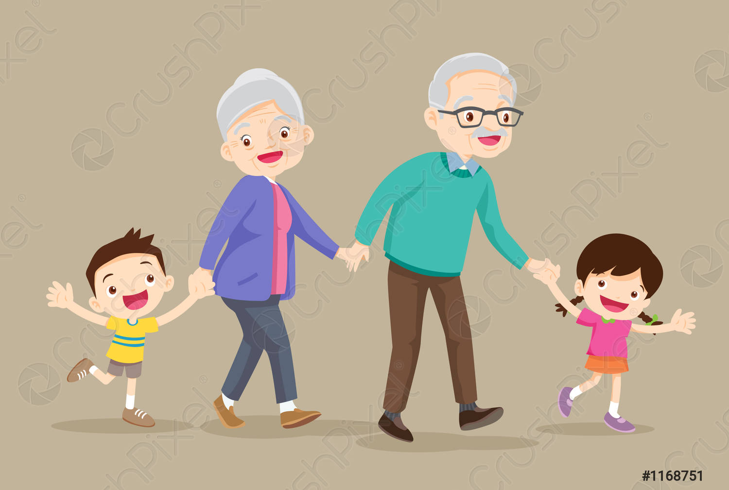 Grootouders op bezoek
